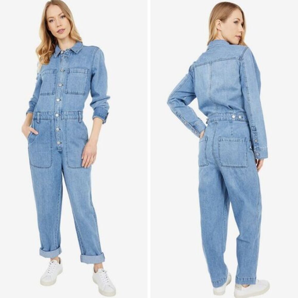 NEW Madewell Denim Relaxed Coverall Jumpsuit in Glenroy Wash, NWT, size XXS